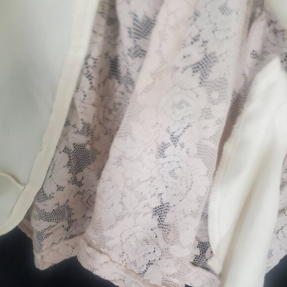 Steve Madden size Small Full Zip Full Lined Peach Lace Mini Skirt Elastic Waist - Picture 14 of 14